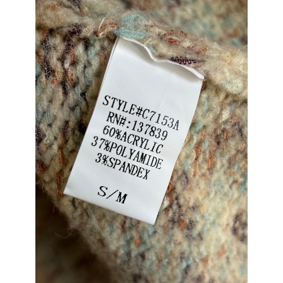 Dreamers by Debut Womens Cardigan Sweater Ribbed‎ Knit Open Front Cream Size S/M - Picture 5 of 5